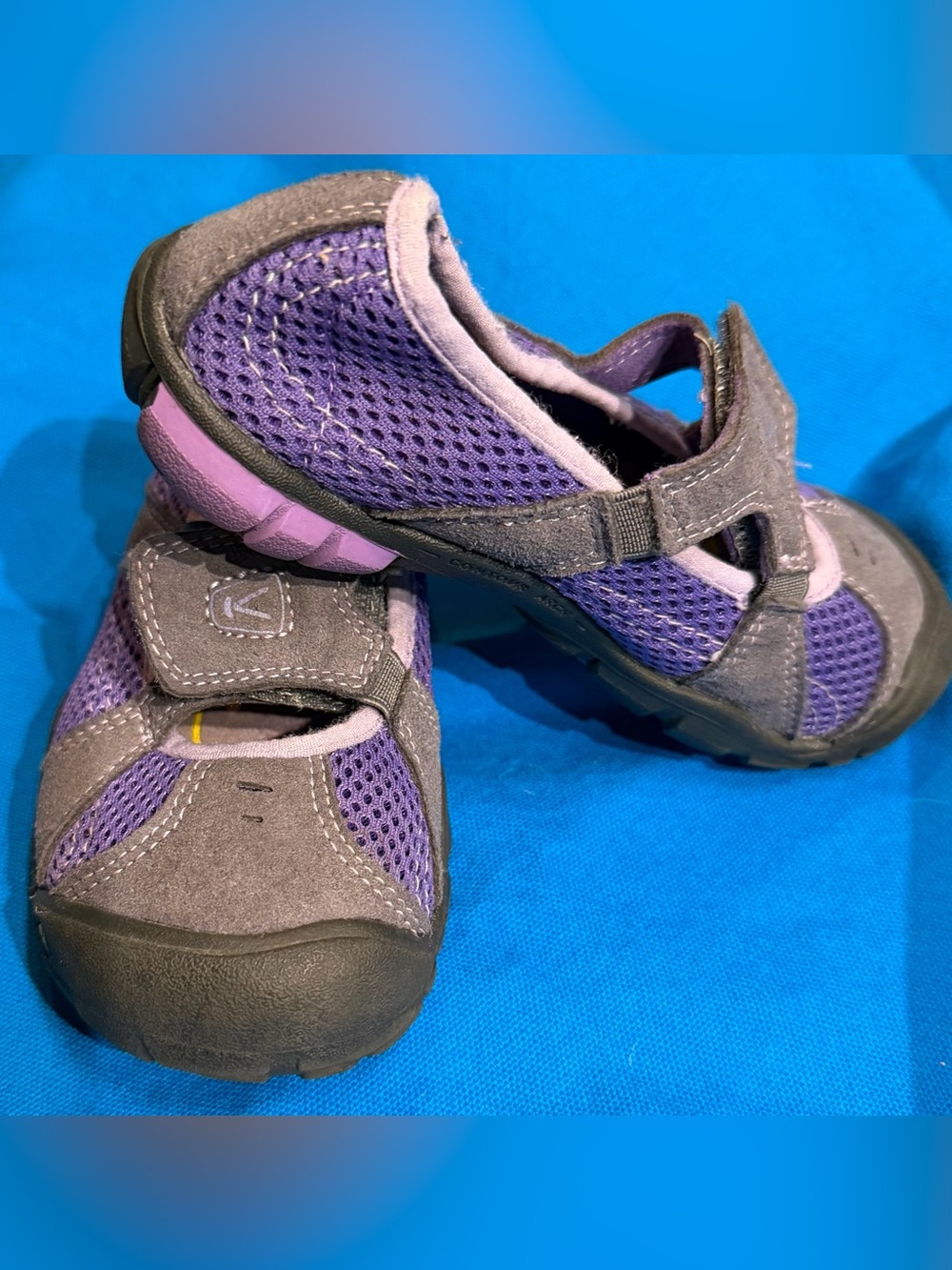 KEEN CNX sz 11 Purple Mesh/Gray Leather Hiking/Water Sandal